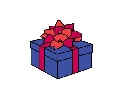 red blue gift box svg