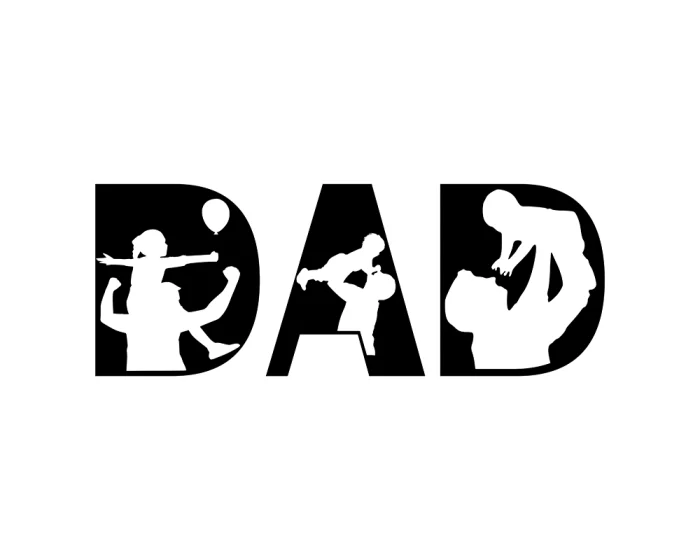 dad text silhouette