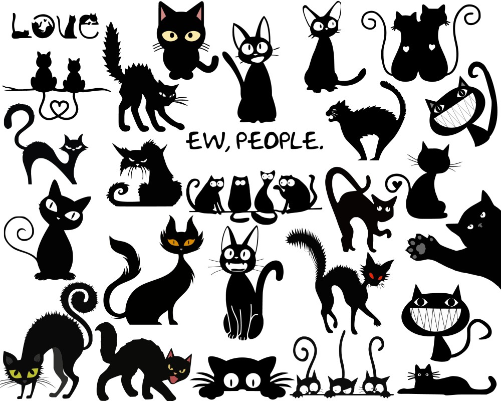 Cats Monogram SVG Cat Silhouette Bundle Cat Clipart Svg 