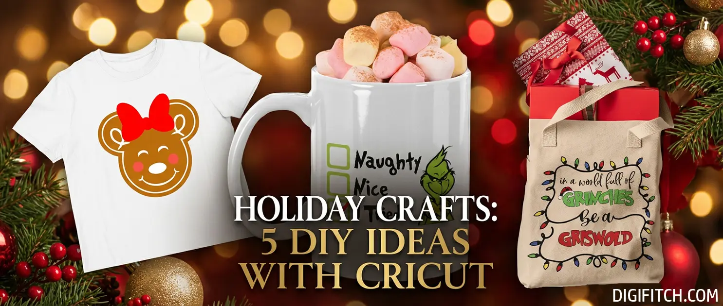 Holiday Crafts 5 DIY Ideas with Cricut Header Image Digifitch