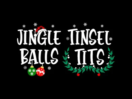 Funny Christmas SVG Bundle featuring Jingle Balls and Tinsel Tits layered cut files for Cricut and Silhouette instant download